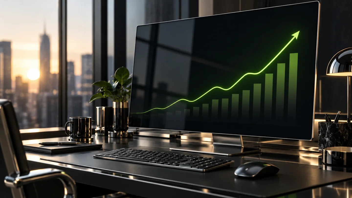 Conceptual digital marketing growth graph